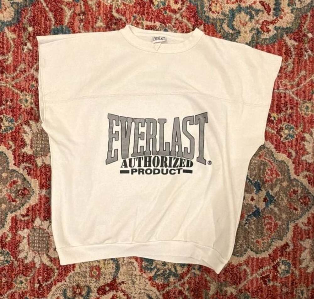 Vintage 90s Everlast Authorized Product Muscle Cutoff Sweatshirt Made in USA